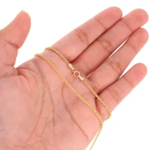 14K Yellow Gold Diamond Cut Rope Chain Necklace 1