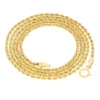 14K Yellow Gold Diamond Cut Rope Chain Necklace