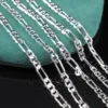 925 Sterling Silver Plated Figaro Chain Necklace