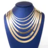 High Polished Herringbone Necklace Chain in 10K Solid Yellow Gold (All Sizes)