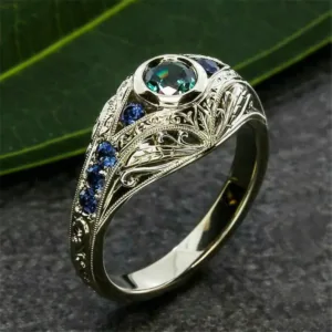 Women Elegant Cubic Zircon 925 Silver Ring Wedding Party Jewelry Sz 6-10