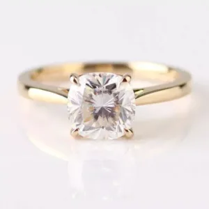 Cushion Cut 2Ct Moissanite Engagement Ring 1