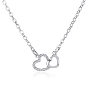 Love Necklace - Double Peach Heart Pendant 1