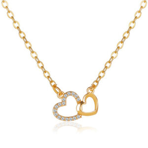 Love Necklace - Double Peach Heart Pendant