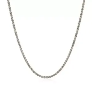 Unisex 925 Sterling Silver Wheat Chain Necklace (1.3mm) 1