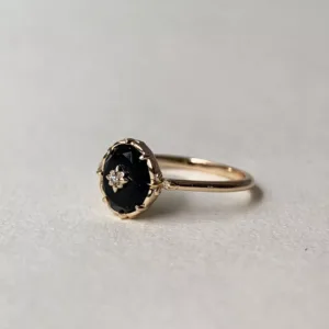 Vintage Black Onyx Engagement Ring 2