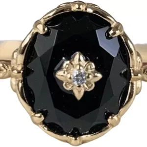 Vintage Black Onyx Engagement Ring