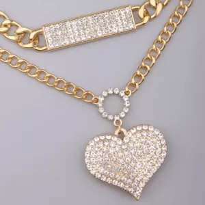 Women's Iced Heart Cubic Zirconia Pendant 3