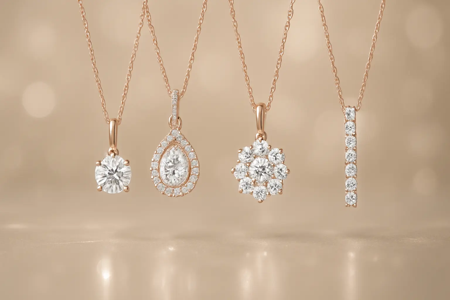 Real Diamond Pendant Set Designs