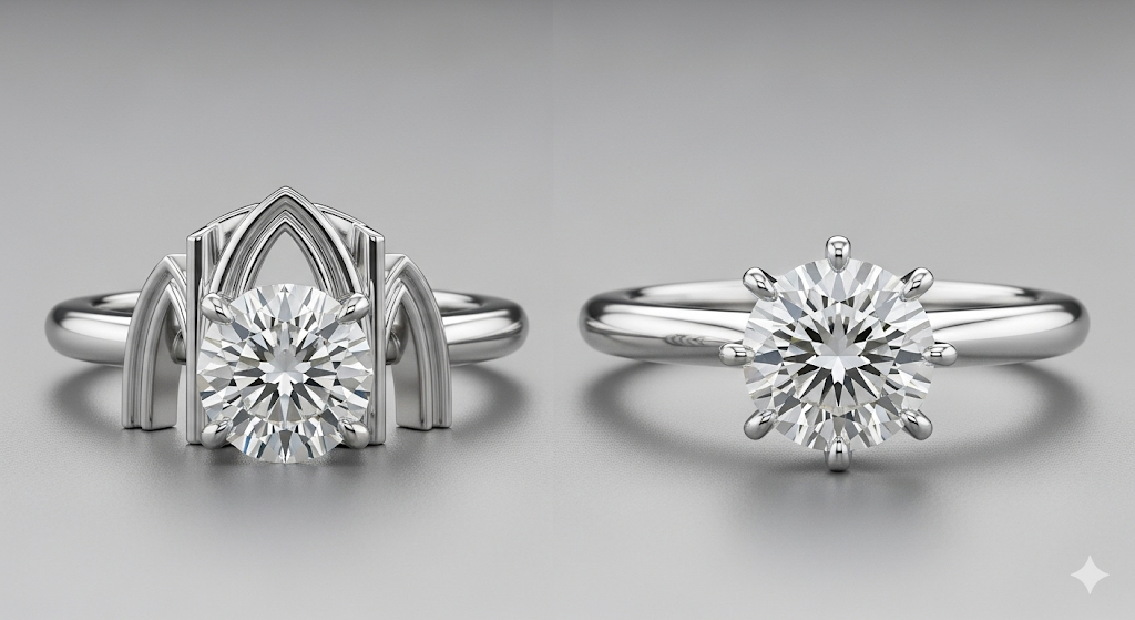 Cathedral Setting vs Tiffany Setting