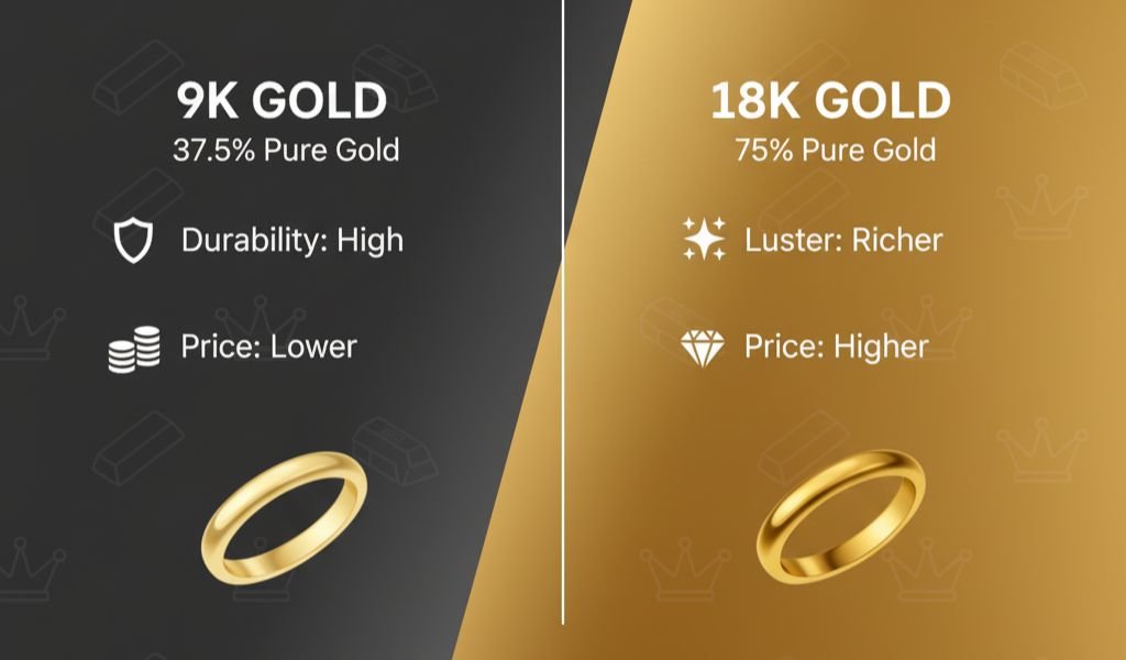 9K vs 18K Gold