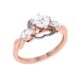 Rose Gold Floral Motif Diamond Ring