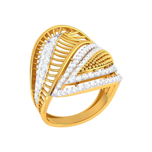 Golden Cascade Diamond Ring