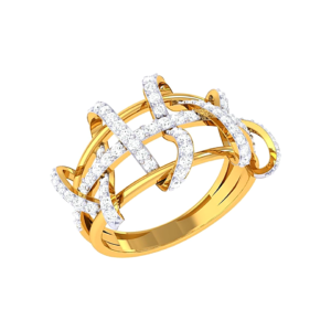 Crescent Moon Halo Ring