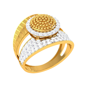 Granulated Circle Halo Ring