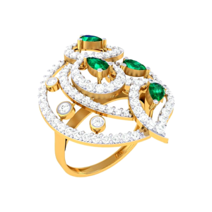 Stacked Arc Diamond Ring