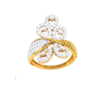 Crown Solitaire Bypass Ring