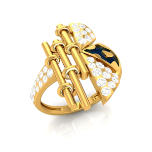 Layered Lotus Diamond Ring