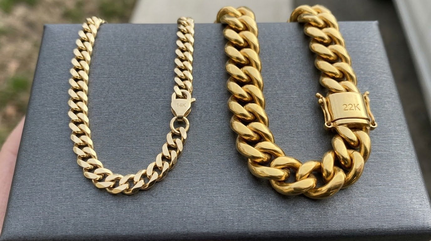 14K Lightweight Cuban vs 22K Heavy Cuban