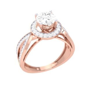 Rose Gold Double Halo Diamond Ring