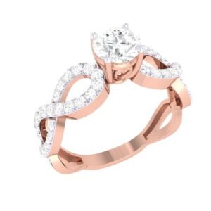 Rose Gold Cushion Halo Diamond Ring