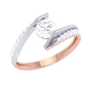 Rose Gold Crisscross Pave Diamond Ring