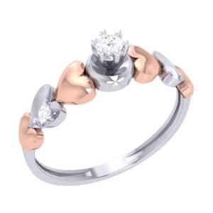 Rose Gold Solitaire Channel Diamond Ring