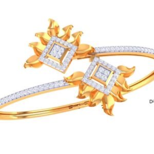 Crescent Arc Diamond Gold Bracelet