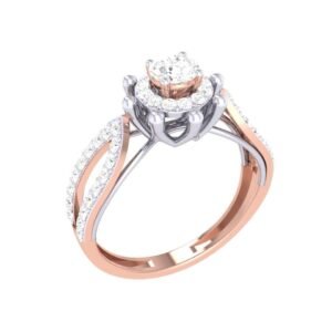 Rose Gold Prong Cluster Diamond Ring