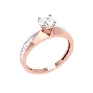 Rose Gold Delicate Solitaire Diamond Ring