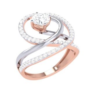 Rose Gold Wide Shank Pave Diamond Ring