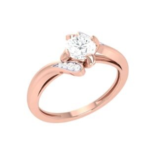 Rose Gold Classic Round Diamond Ring