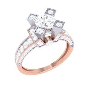 Rose Gold Open Shank Diamond Ring