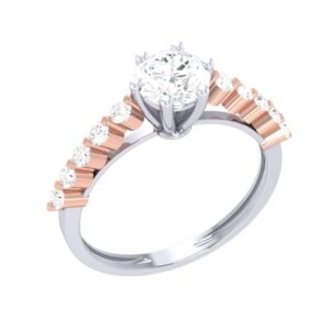 Rose Gold Pave Halo Diamond Ring