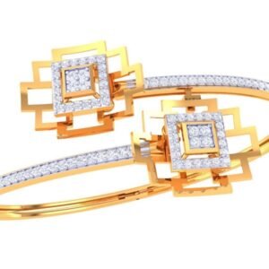 Lotus Bloom Pavé Gold Bracelet