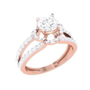 Rose Gold Floral Vine Diamond Ring