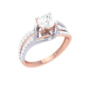 Rose Gold Bypass Diamond Ring