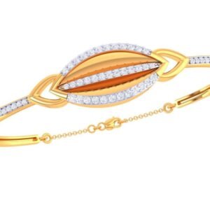 Asymmetric Wave Diamond Bracelet