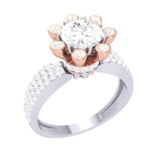 Rose Gold V-Shape Pave Diamond Ring