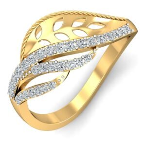 Lattice Leaf Open Diamond Ring