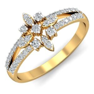 Chevron Arrow Diamond Gold Ring