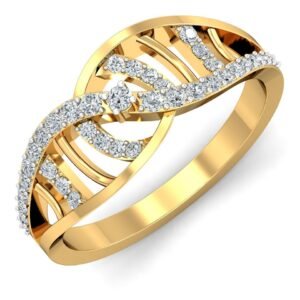 Open Lotus Petal Gold Ring