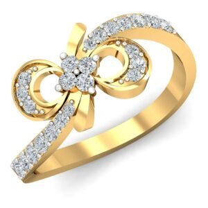 Crossover Pavé Shank Diamond Ring