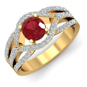 Wide Band Diamond Solitaire Ring