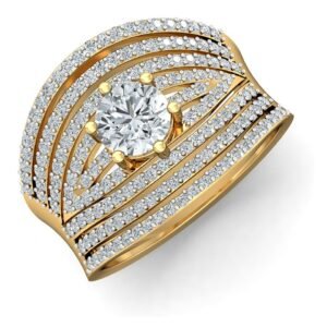 Domed Floral Cluster Ring