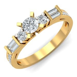 Triple Stone Halo Ring