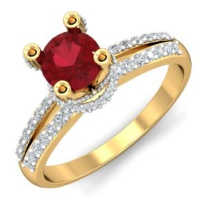Ridged Solitaire Engagement Ring