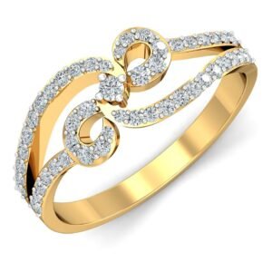 Sculpted Gold Wave Solitaire