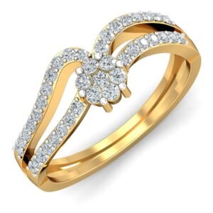 Open Circle Halo Diamond Ring