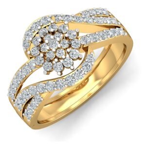 Asymmetric Diamond Cocktail Ring